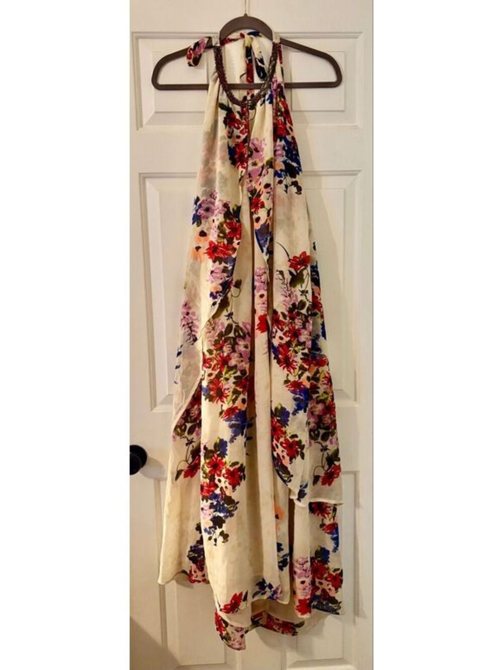 #192 Chelsea & Violet Boho Flowy Floral Halter Dress